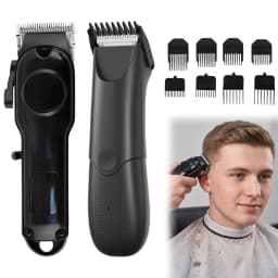 Professional Hair Clipper Set for Men, Cordless Haircut Kit Hair Clipper T-Blade Trimmer Electric Shaver