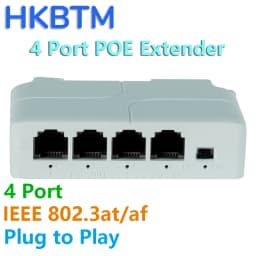 HKBTM 4 Port PoE Extender Waterproof Poe Repeater for IP Port Transmission Extender for POE Switch NVR IP Camera