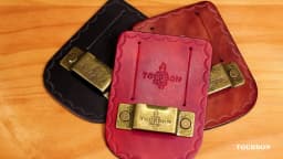 Tourbon Genuine Leather Tape Measure Holder Tool Tapes Holster Metal Clip on Belt
