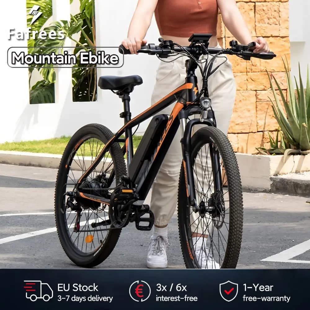 Fafrees Electric Mountain Bike for Adults 26 inch MTB E-bike with 36V 13.5Ah Removable Battery 21 Speed 55-65km Range