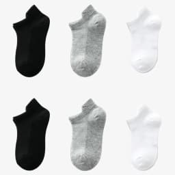 6 Pairs 1-12T Children Cotton Socks Spring Summer Boys Girls Mesh Thin Breathable Solid Ankle Socks Black White Grey Kids Socks