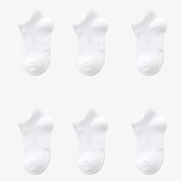 6 Pairs 1-12T Children Cotton Socks Spring Summer Boys Girls Mesh Thin Breathable Solid Ankle Socks Black White Grey Kids Socks