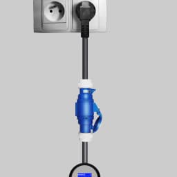 32A Blue CEE Socket to 16A EU Schuko Plug Adapter 7KW to 3.5KW Electric Vehicle Charging Adapter For EV Charger Portable