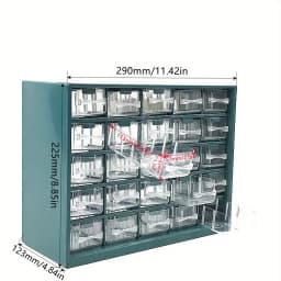 25 Multi-grid Drawer Parts Box Wall-mounted Screw Classification Component Box Tool Case Electronic Components Storage ToolBox