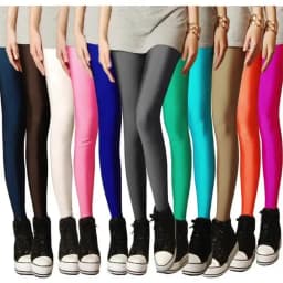 New Spring Solid Candy Neon Leggings for Women High Stretched Female Legging Pants Girl Clothing Leggins Plug Size