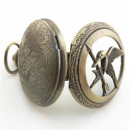Retro Quartz Hunger Games Popular Hollow Mockingbird Design Stylish Bronze Pocket Watch