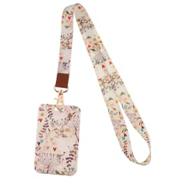 Ransitute R2806 Flowers Fashion Lanyards Id Badge Holder Bus Pass Case Cover Slip Bank Credit Card Holder Strap Cardholder