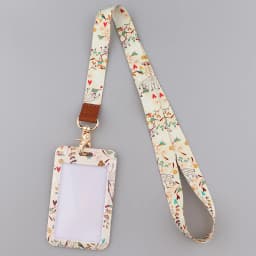 Ransitute R2806 Flowers Fashion Lanyards Id Badge Holder Bus Pass Case Cover Slip Bank Credit Card Holder Strap Cardholder