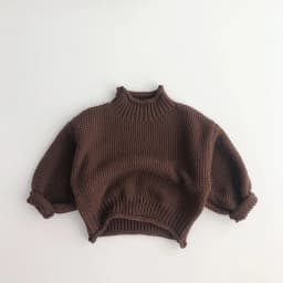 MILANCEL Winter Korean Style Kids Sweater Vintage Boys Knitwear Solid Turtleneck Girls Sweaters Coat