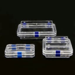 Plastic Transparent Dental Box Denture Storage Box with Film Membrane Colorful Hinge for Crown and Bridges