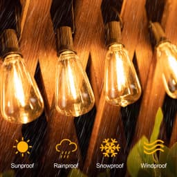 Shatterproof ST38 Plastic Outdoor String Lights Waterproof LED Garden Light Garland Connectable Retro Festoon Decoration Light