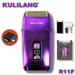 KULILANG Professional Oil Head Gradient Electric Hair Shaver Titanium Plated Knife Net Hair Salon Trimmer R11F Purple