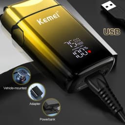 Kemei TX10 new electric shaver with LED display rechargeable beard shaver bald men's shaver original accessories blade