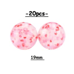 LOFCA 20pcs Tie dye leopard Terrazzo Dalmatian camo Silicone Loose Beads Teething Beads DIY Chewable Baby Safe Teether Round