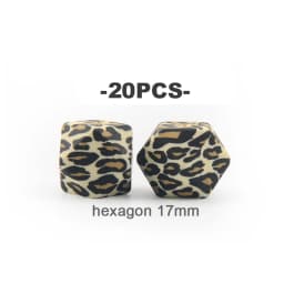 LOFCA 20pcs Tie dye leopard Terrazzo Dalmatian camo Silicone Loose Beads Teething Beads DIY Chewable Baby Safe Teether Round