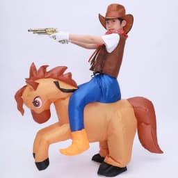 Kids Child Inflatable Horse Costume Girls Boys Funny Halloween Purim Party Inflated Garment Disfraces