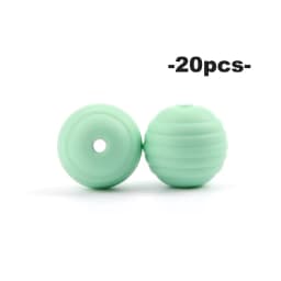 LOFCA Silicone Beehive Beads 20pcs 15mm Baby Teething Beads BPA Round Food Grade Spiral Beads Baby 4-6 Months Baby Shower Gifts