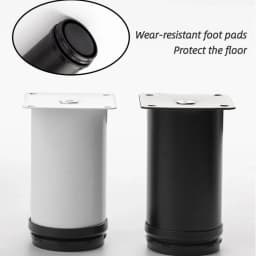 4 Pcs White Stainless Steel Replacement Metal Feet Black Adjustable Furniture Legs for Cabinet Sofa Cupboard Furniture Hardware