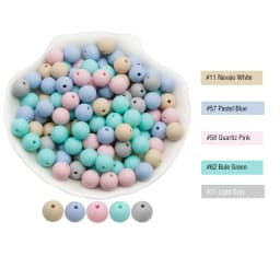 Cute-Idea 20Pcs Silicone Round Beads 9MM Baby Teething Chewable Beads DIY Baby Rodent Pacifier Chain Toys Accessories Baby Goods