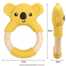 1PC BPA Free Koala Wood Ring Kids Teething Rodent Infant Baby Teether Toys Baby Gym Mobile Rattles Newborn Educational Toys