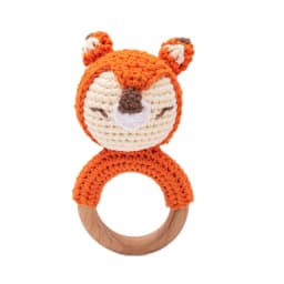 1PC Baby Lemon Crochet Ratter Toys Wood Teether Fruit Cotton Music Rattle Baby Teether Rodent Infant Gym Mobile Rattles Toy Gift