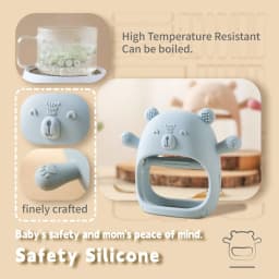 Baby Teether Gloves Kid Cartoon Bear Teething Silicone Dental Care Gums Anti-eating Hand Molar Stick BPA Free Baby Accessori