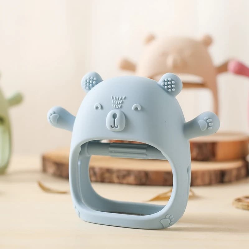 Baby Teether Gloves Kid Cartoon Bear Teething Silicone Dental Care Gums Anti-eating Hand Molar Stick BPA Free Baby Accessori