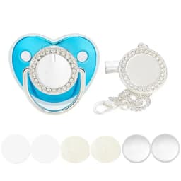 Blank Baby Pacifier Clip Holder Set Luxury Silicone Newborn Dummy Infant Teether Personalized Soother Baby Shower Gift