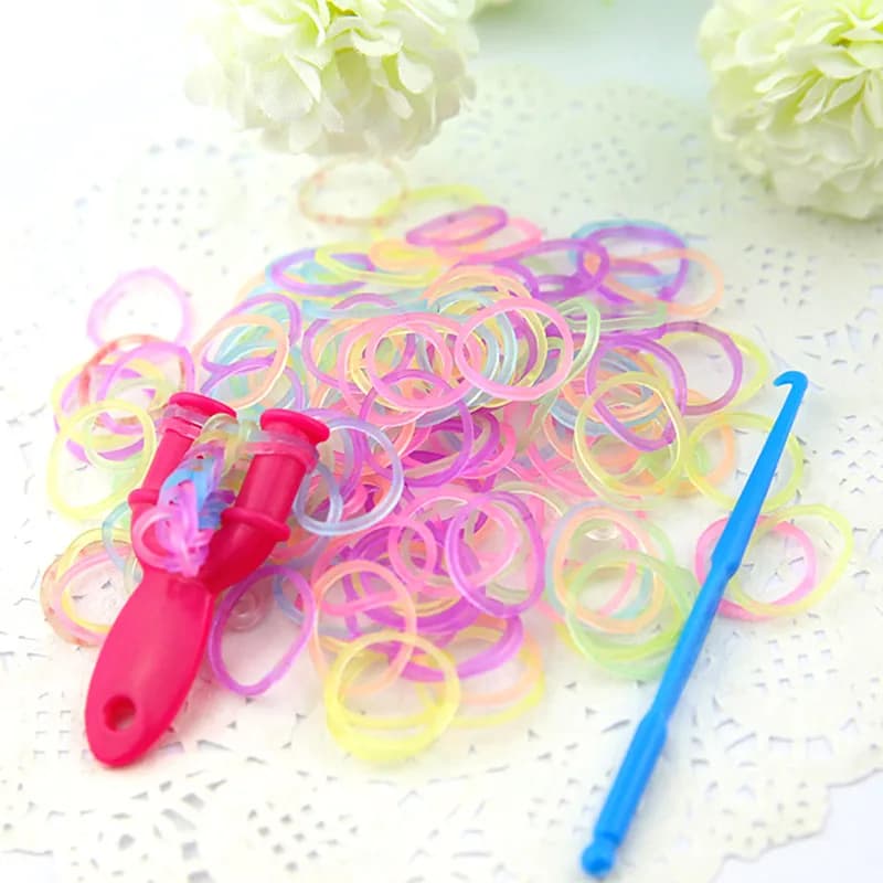 600Pcs Refill New Loom Rubber Bands Bracelet for Kids Hair Rubber Loom Bands Make Woven Colorful Necklace DIY Toy Children Gift
