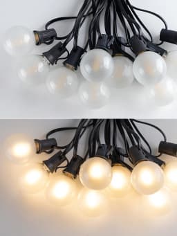 Outdoor Waterproof String Light G40 Frosted Milky Glass E12 Replacement LED Bulbs IP44 Connectable Garden Party Wedding Garland