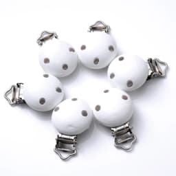 10Pcs 30mm Baby Wooden Pacifier Clips Round Wood Clip for Baby Pacifier Log Nipple Chain Holder Accessories BPA Free