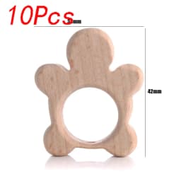 5/10pcs Beech Wooden Beads Baby Teether Rodent Hearts Beads DIY Necklace Pacifier Chain Crafts Jewelry Making Accessories
