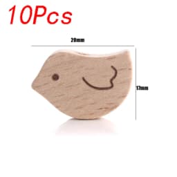 5/10pcs Beech Wooden Beads Baby Teether Rodent Hearts Beads DIY Necklace Pacifier Chain Crafts Jewelry Making Accessories