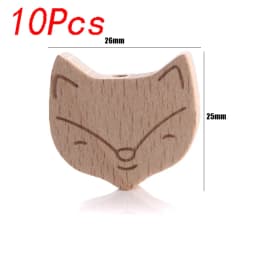 5/10pcs Beech Wooden Beads Baby Teether Rodent Hearts Beads DIY Necklace Pacifier Chain Crafts Jewelry Making Accessories