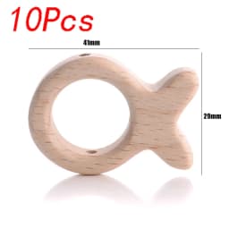 5/10pcs Beech Wooden Beads Baby Teether Rodent Hearts Beads DIY Necklace Pacifier Chain Crafts Jewelry Making Accessories