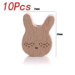 5/10pcs Beech Wooden Beads Baby Teether Rodent Hearts Beads DIY Necklace Pacifier Chain Crafts Jewelry Making Accessories
