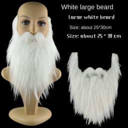 1pc DIY Fancy Dress Fake Beard Long Fluff Beards Cosplay Costume Props Santa Claus Beard Eyebrows Mustache Christmas Party Suppl