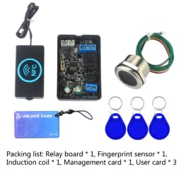 Mobile phone NFC induction relay module DC10V-120V fingerprint access control panel IC card controller car door unlock DIY