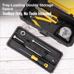 Deli Portable Hardware Tools Storage Box Large Capacity Repair Tool Boxes Case Multifunctional Household Toolbox 12.5/15/18inch