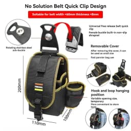 NAKIOO Nail Screw Storage Bag with Buckle Quick Hanging Can Tighten Tool Bag for Carpenter Electrician Cylinder