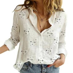 Elegant Cotton Linen Shirts Women Casual Solid Button Lapel Blouses Shirts Spring Summer Long Sleeve Loose Tops Tunic Blusas