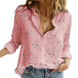 Elegant Cotton Linen Shirts Women Casual Solid Button Lapel Blouses Shirts Spring Summer Long Sleeve Loose Tops Tunic Blusas