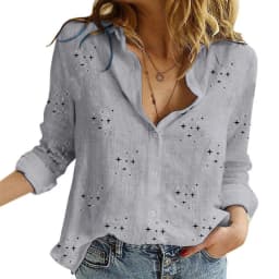 Elegant Cotton Linen Shirts Women Casual Solid Button Lapel Blouses Shirts Spring Summer Long Sleeve Loose Tops Tunic Blusas
