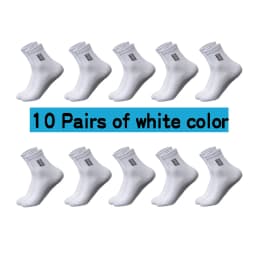 20Pcs=10Pairs High Quality Men Socks Cotton Breathable Sweat-Absorbent Middle Tuble Black Socks Deodorant Business Men Gift Sock