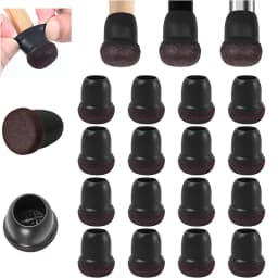 16PCS Black Silicone Chair Leg Floor Protectors with Wrapped Felt Bar Stool Chair Leg Caps Furniture Leg Feet Protection Cover
