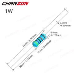 50 pcs/Lot 1W 1% High Precision Metal Film Resistor 2 4.7 10 22 100 220 330 470 1K 4.7K 15K 47K 68K 220K 470K ohm 1 W Resistance