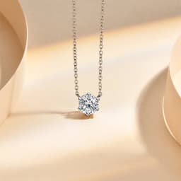 ATTAGEMS 925 Silver Necklace Pendant Round Cut 1.0ct D Color White Moissanite Pass Diamond Test for Women Elegant Necklace