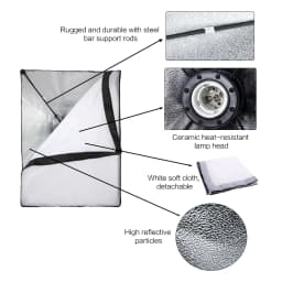 Photography Photo Studio LED Softbox Umbrella Lighting Kit With 4 Color Backdrop 2*3m Background Frame 20W Corn Light