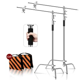 2.6M/8.5FT Stainless Steel Century Foldable Light Stand Tripod Magic Leg Photography C-Stand For Spot Light,Softbox,Photo Studio