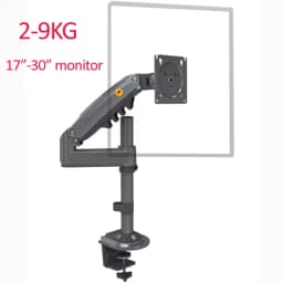 NB NEW H100 22-35' Monitor Holder Arm Gas Spring Full Motion LCD TV Mount 2-12kg Dual Arm Clamp Bracket